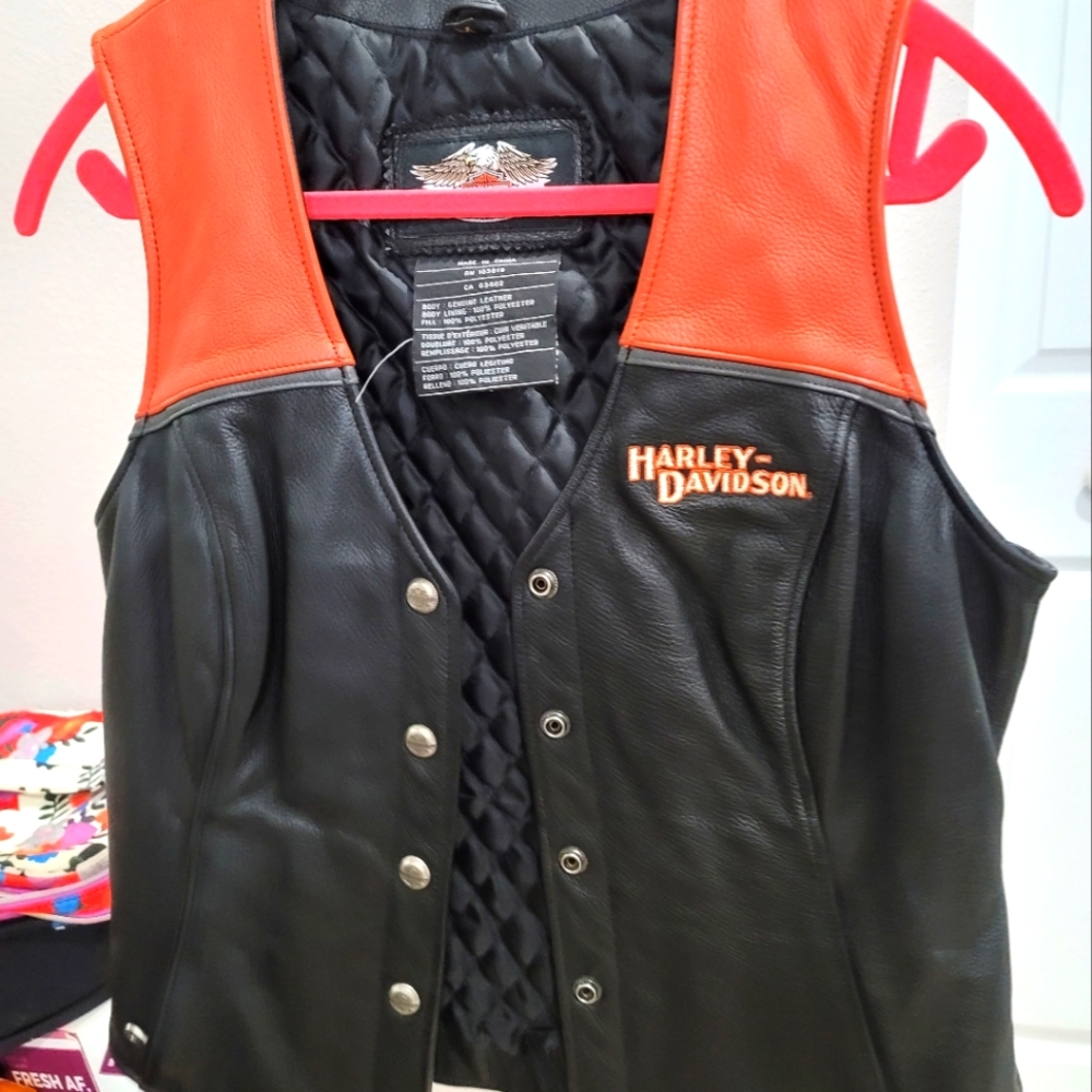 Harley davidson womens leather vest - Picture 9 of 9